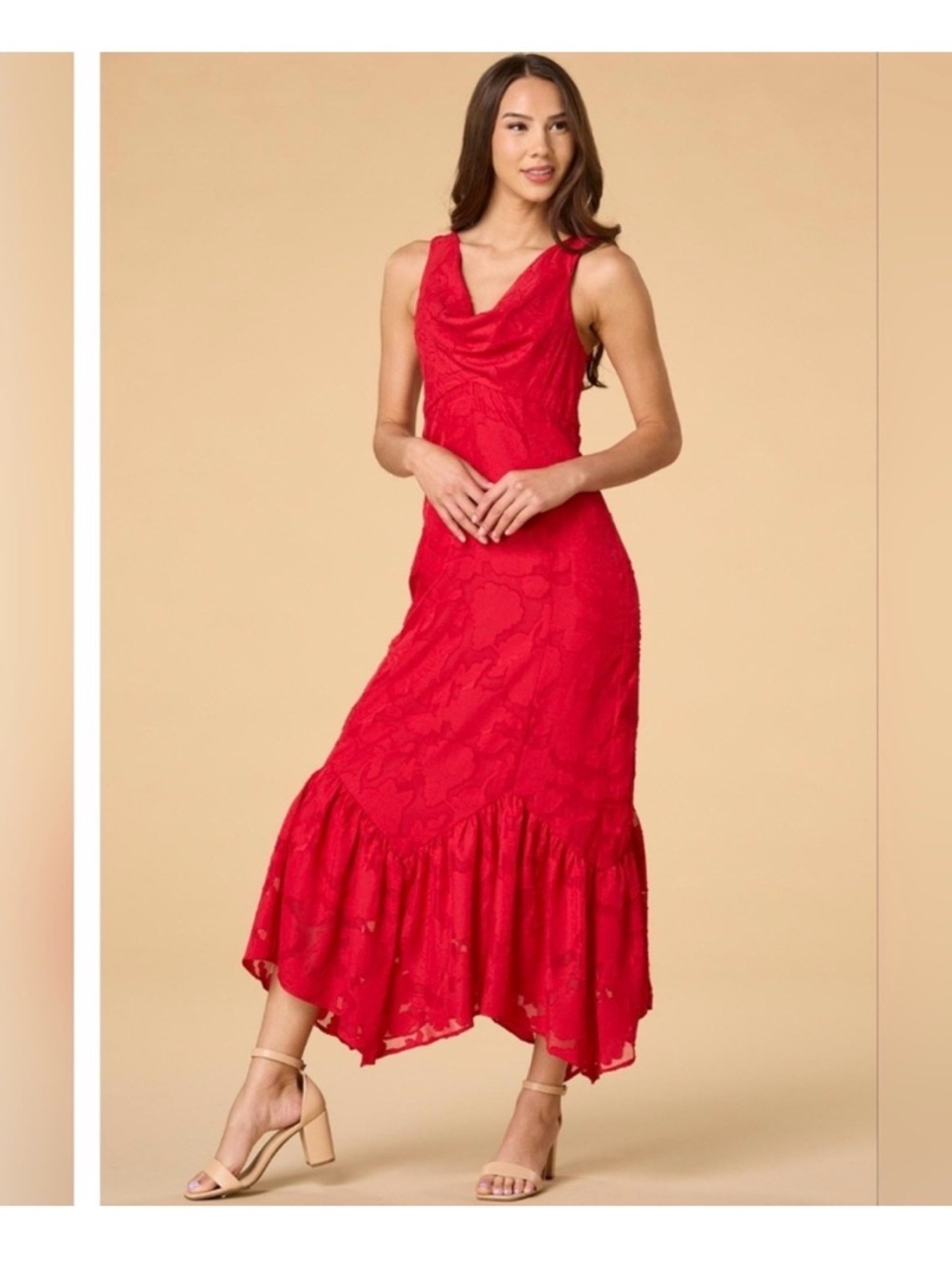 ZARR COLLECTION RED MAXI DRESS NWT